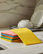 Eco-friendly cellulose kitchen sponge.  Biodegradable, sustainable scrub for plastic-free cleaning