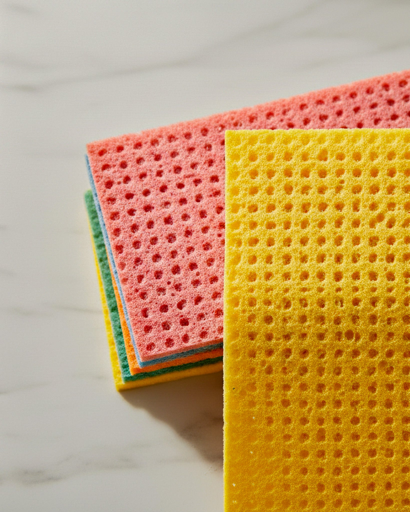 Eco-friendly cellulose kitchen sponge.  Biodegradable, sustainable scrub for plastic-free cleaning