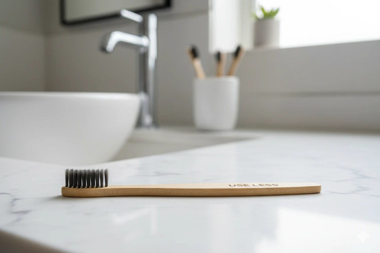 Eco-friendly kids bamboo toothbrush with soft, biodegradable bristles and handle for gentle, sustainable oral care.