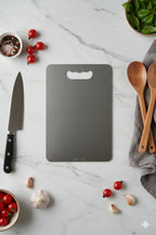 Eco-friendly stainless steel cutting board for durable, hygienic, and sustainable kitchen prep and everyday use.
