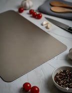 Eco-friendly stainless steel cutting board for durable, hygienic, and sustainable kitchen prep and everyday use.