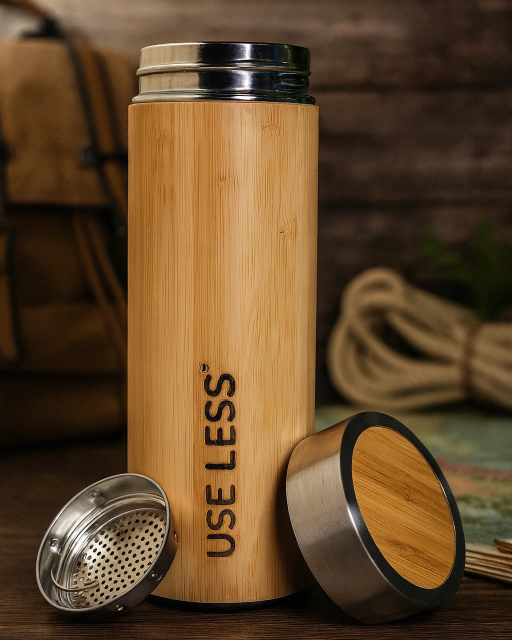 Eco-friendly thermal water bottle infuser, durable and reusable for keeping drinks hot or cold while promoting sustainable hydration.
